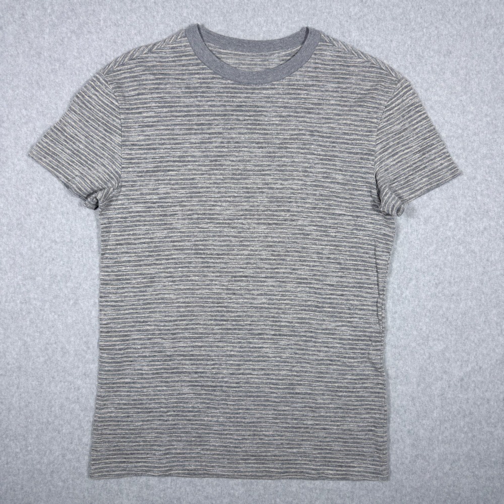 Goodfellow & Co Mens Gray Space Dye Striped Short Sleeve T-Shirt Size S RN17730